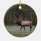 Bull Elk Morning Walk Keramisch Ornament (Achterkant)
