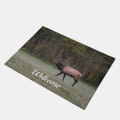 Bull Elk Morning Walk Welkom Doormat Deurmat (Schuin)