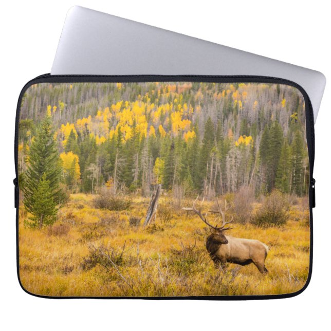Bull Elk | Nationaal park Rocky Mountain Colorado Laptop Sleeve (Voorkant)