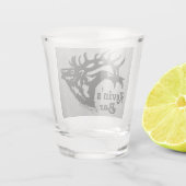 Bull Elk op zilver-leder-heet glas (Achterkant)