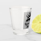 Bull Elk op zilver-leder-heet glas (Links)