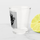 Bull Elk op zilver-leder-heet glas (Rechts)