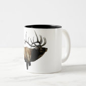 Bull Elk Painting op aanpasbare producten Tweekleurige Koffiemok (Voorkant rechts)