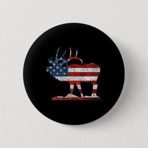 Bull Elk Shirt American Elk Hunting Gift Ronde Button 5,7 Cm