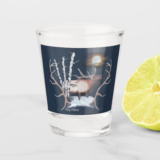 Bull Elk Shot Glass Glas (Voorkant)