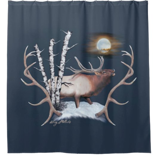 Bull Elk Shower Curtain Douchegordijn (Voorkant)
