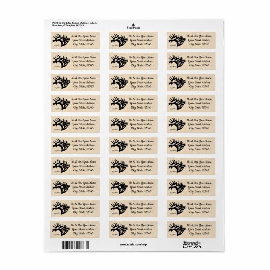 Bull Elk Silhouette Label (Full Sheet)