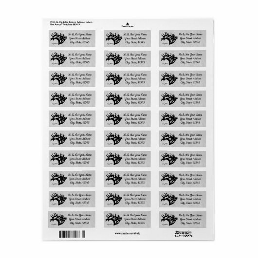 Bull Elk Silhouette Label (Full Sheet)