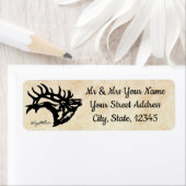 Bull Elk Silhouette Label (Insitu)