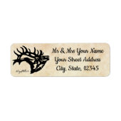 Bull Elk Silhouette Label (Voorkant)