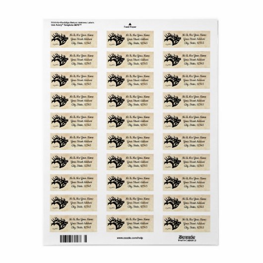 Bull Elk Silhouette Label (Full Sheet)