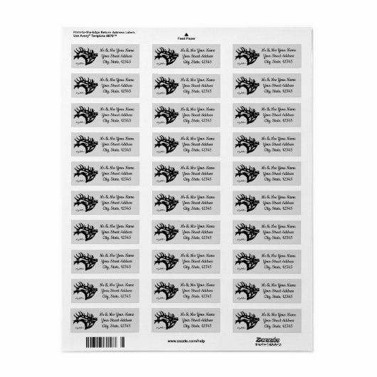 Bull Elk Silhouette Label (Full Sheet)