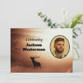Bull Elk Silhouette Memorial Kaart (Staand voorkant)
