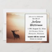 Bull Elk Silhouette Memorial Kaart (Achterkant)