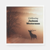 Bull Elk Silhouette Memorial Servet (Voorkant)