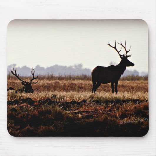 Bull Elk Silhouette Muismat (Voorkant)