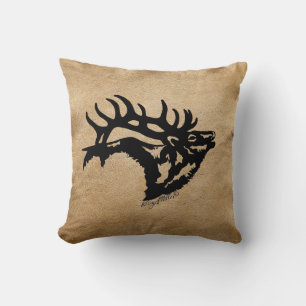 Bull Elk Silhouette Sierkussen