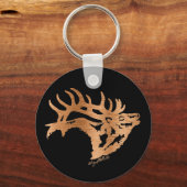 Bull Elk Silhouette Sleutelhanger (Voorkant)