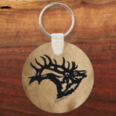Bull Elk Silhouette Sleutelhanger (Voorkant)