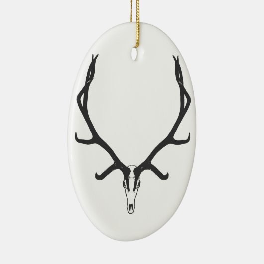 Bull elk skull European mount, bw Keramisch Ornament (Rechts)