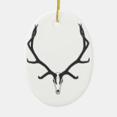Bull elk skull European mount, bw Keramisch Ornament (Voorkant)