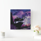 Bull Elk Vierkante Klok (Huis)