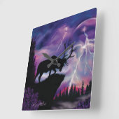 Bull Elk Vierkante Klok (Hoek)