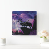 Bull Elk Vierkante Klok (Huis)