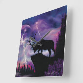 Bull Elk Vierkante Klok (Hoek)