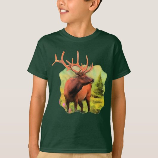 Bull Elk Wildlife Kinder T-shirt (Voorkant)