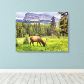 Bull Elk Wrapped Canvas (Insitu (Houten vloer))