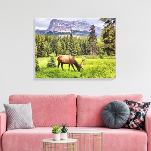 Bull Elk Wrapped Canvas (Insitu (Woonkamer))