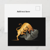 Bull en Beer Beurs Handel Custom Briefkaart (Voorkant / Achterkant)