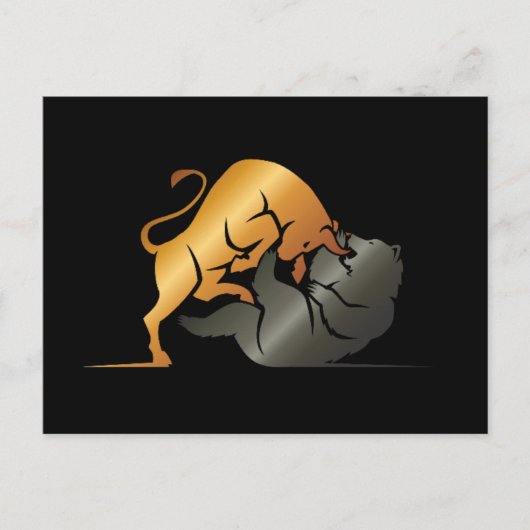 Bull en Beer Beurs Handel Custom Briefkaart (Voorkant)