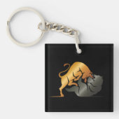 Bull en Beer Beurs Handel Custom Sleutelhanger (voorkant)
