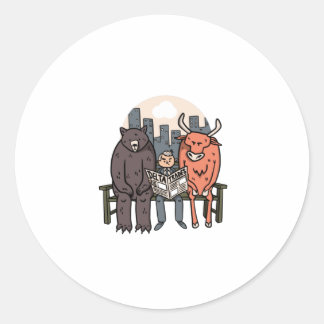 Bull en Beer - Funny Crypto/Stocks Ronde Sticker