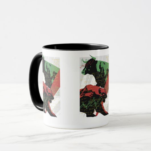 Bull en Beer, handel, handel en aandelen Mok (Voorkant links)