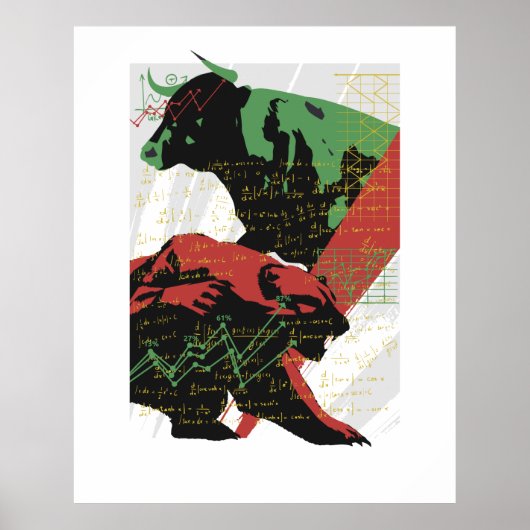 Bull en Beer, handel, handel en aandelen Poster (Voorkant)