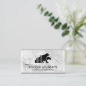 Bull en Beer Logo | Grafiek met staafbalk | Steen Visitekaartje (Staand voorkant)