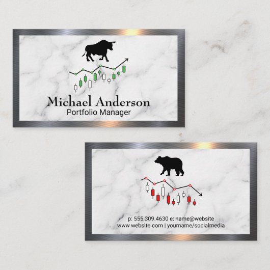 Bull en Beer Logo | Kandle-tekengrafiek | Voorrade Visitekaartje (Voorkant / Achterkant)