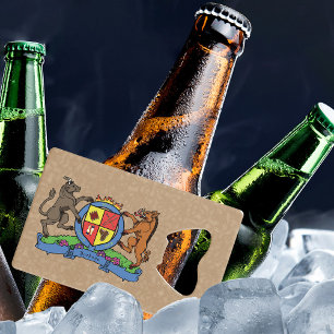 Bull en Boar Rampant BBQ-wapenschild Creditkaart Flessenopener