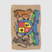 Bull en Boar Rampant BBQ-wapenschild Golfhanddoek (Voorkant)