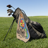 Bull en Boar Rampant BBQ-wapenschild Golfhanddoek (Groen)