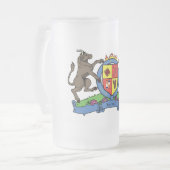 Bull en Boar Rampant BBQ-wapenschild Matglas Bierpul (Voorkant links)