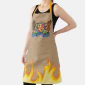 Bull en Boar Rampant BBQ-wapenschild Schort (Insitu)