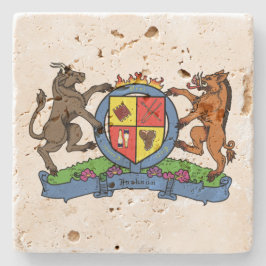 Bull en Boar Rampant BBQ-wapenschild Stenen Onderzetter