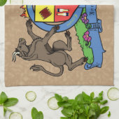 Bull en Boar Rampant BBQ-wapenschild Theedoek (Gevouwen)