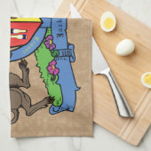 Bull en Boar Rampant BBQ-wapenschild Theedoek (Quarter Fold)