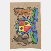 Bull en Boar Rampant BBQ-wapenschild Theedoek (Verticaal)