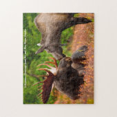 Bull en Koe Moose Alaska. kerstcadeautjes Legpuzzel (Verticaal)